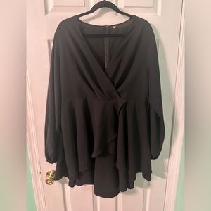 Black dress with ruffles